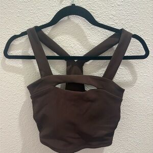 Sincerely Jules Chocolate Brown Active Top
